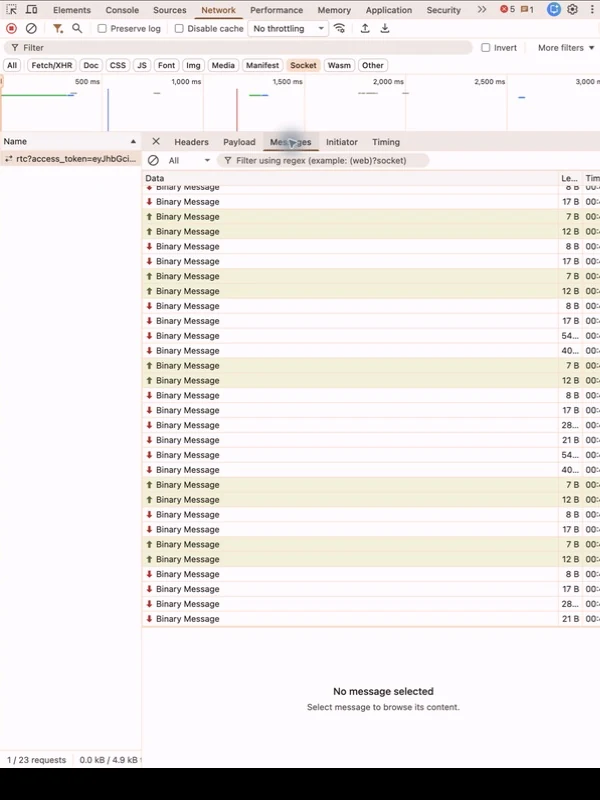 LiveKit WebSocket Messages 中的二进制信令帧